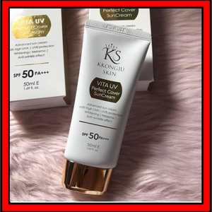 Kkongju Skin Vita UV Perfect Cover Advanced Korean Sun Cream with High UVA and UVB Protection for Skin Whitening, Sun Protection and Anti-Wrinkle