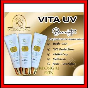 Kkongju Skin Vita UV Perfect Cover Advanced Korean Sun Cream with High UVA and UVB Protection for Skin Whitening, Sun Protection and Anti-Wrinkle