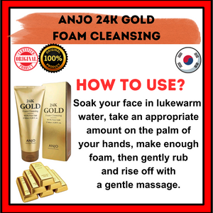 Anjo Professional 24K Gold Foam Cleansing 99.9% Gold 100ml.