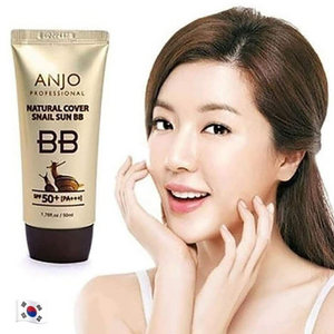 Anjo Natural Cover Snail Sun BB Cream SPF50+ PA++++ Make Up Base Snail Mucus