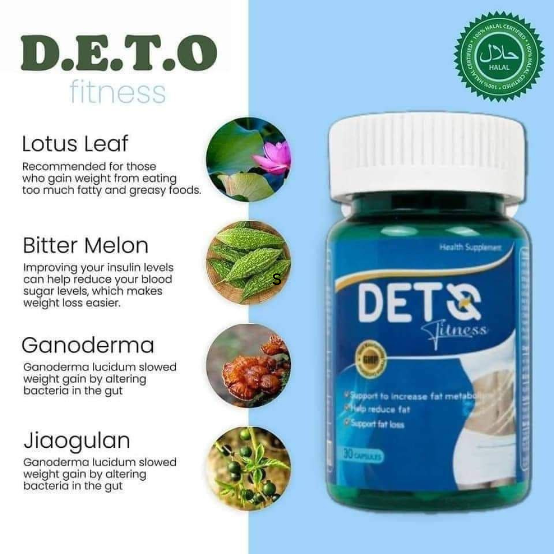 DETO Fitness Slimming Capsule (30 Capsules) Support Weight Loss 